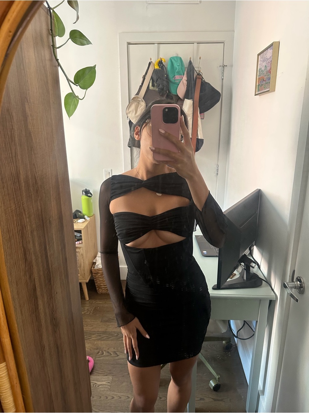 NEVER WORN Black Cutout Bodycon Dress